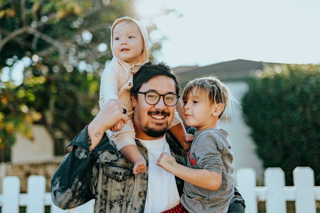 Family relaxing together at home