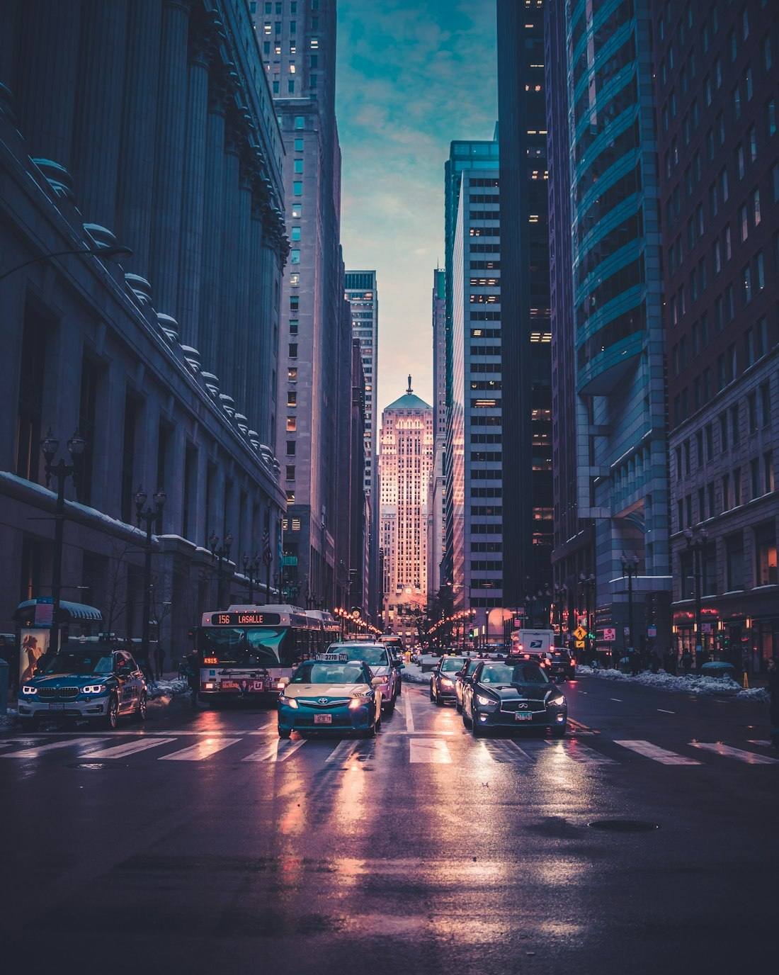 City streetlights at night — the fiber backbone that powers your home connection